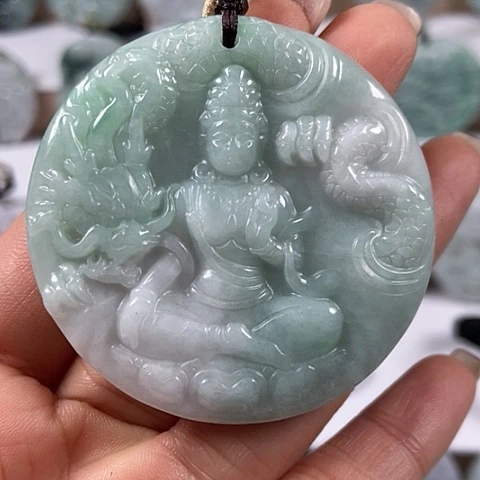翡翠颈饰未镶嵌玉龙观音福利