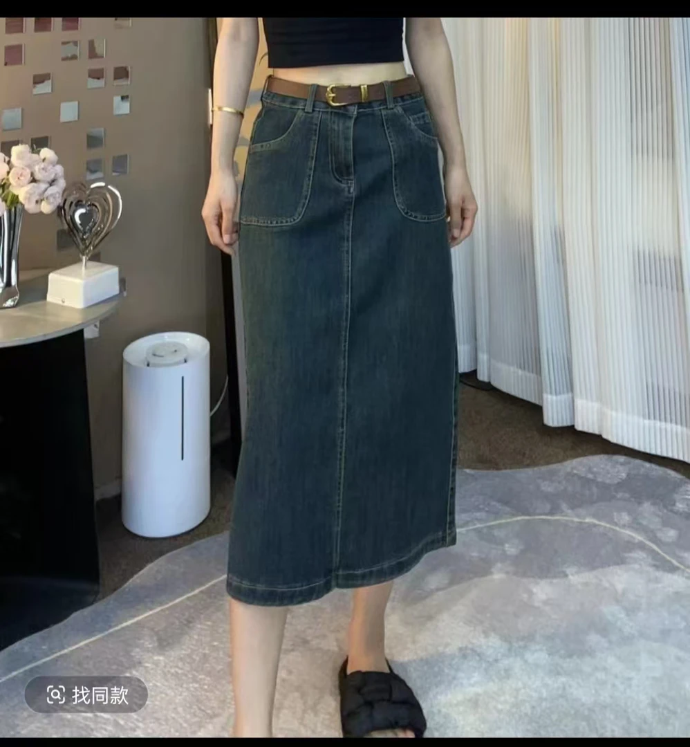 A版长款牛仔半身裙