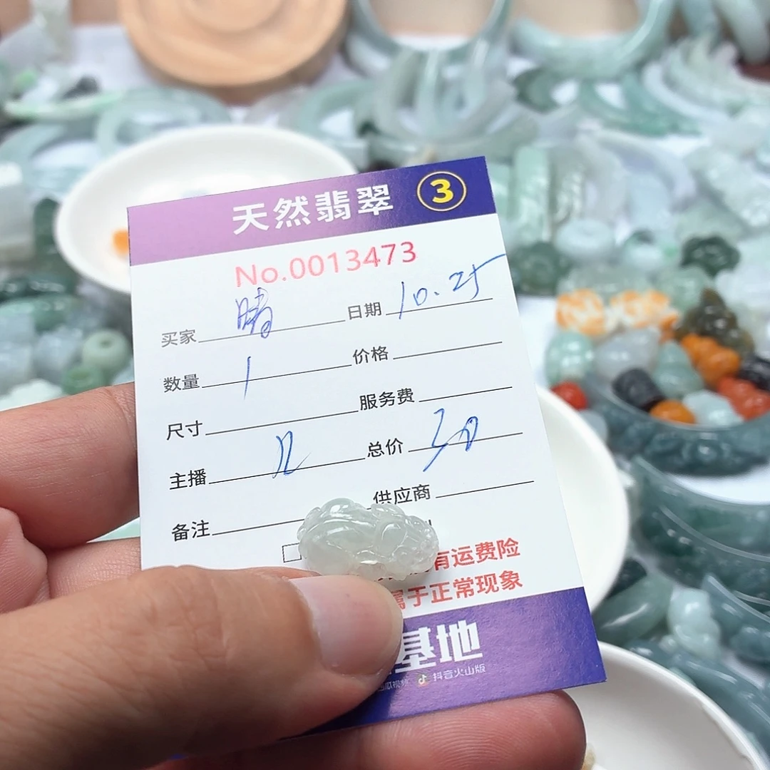 A***苑翡翠未镶嵌颈饰4666