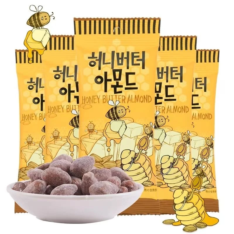 26年2月韩国进口芭蜂蜜黄油扁核桃仁芥末山葵味杏仁巴旦木35g/袋