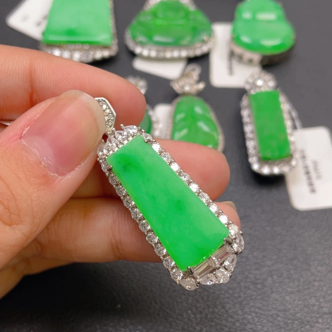 翡翠银S925镶嵌颈饰