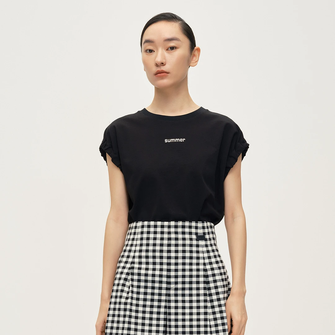 【达人专属】夏季新款字母印花T恤简约大气减龄款