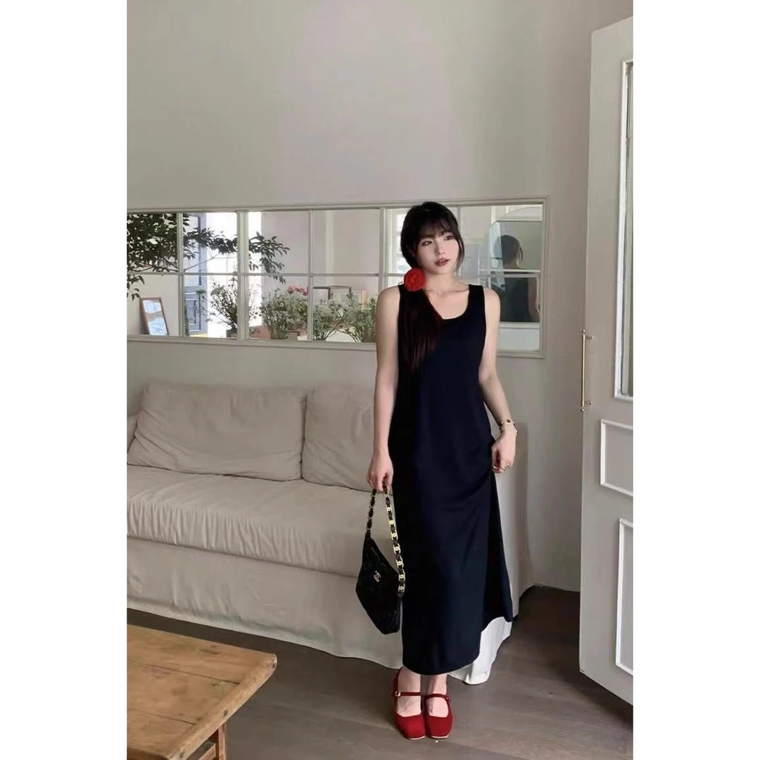 【小巧定制】XQ2443夏季新款气质简约显瘦百搭背心连衣裙