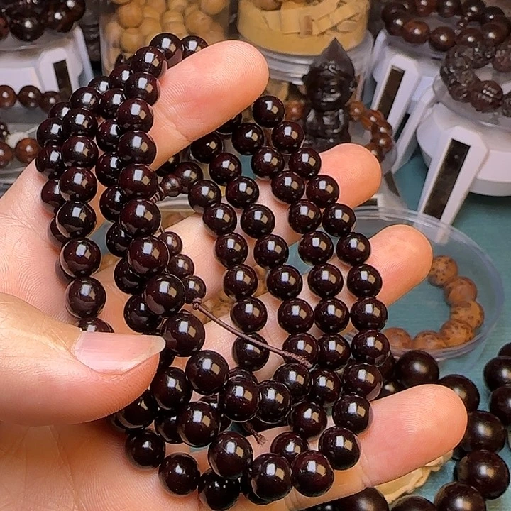 木小叶紫檀佛珠手链0.8