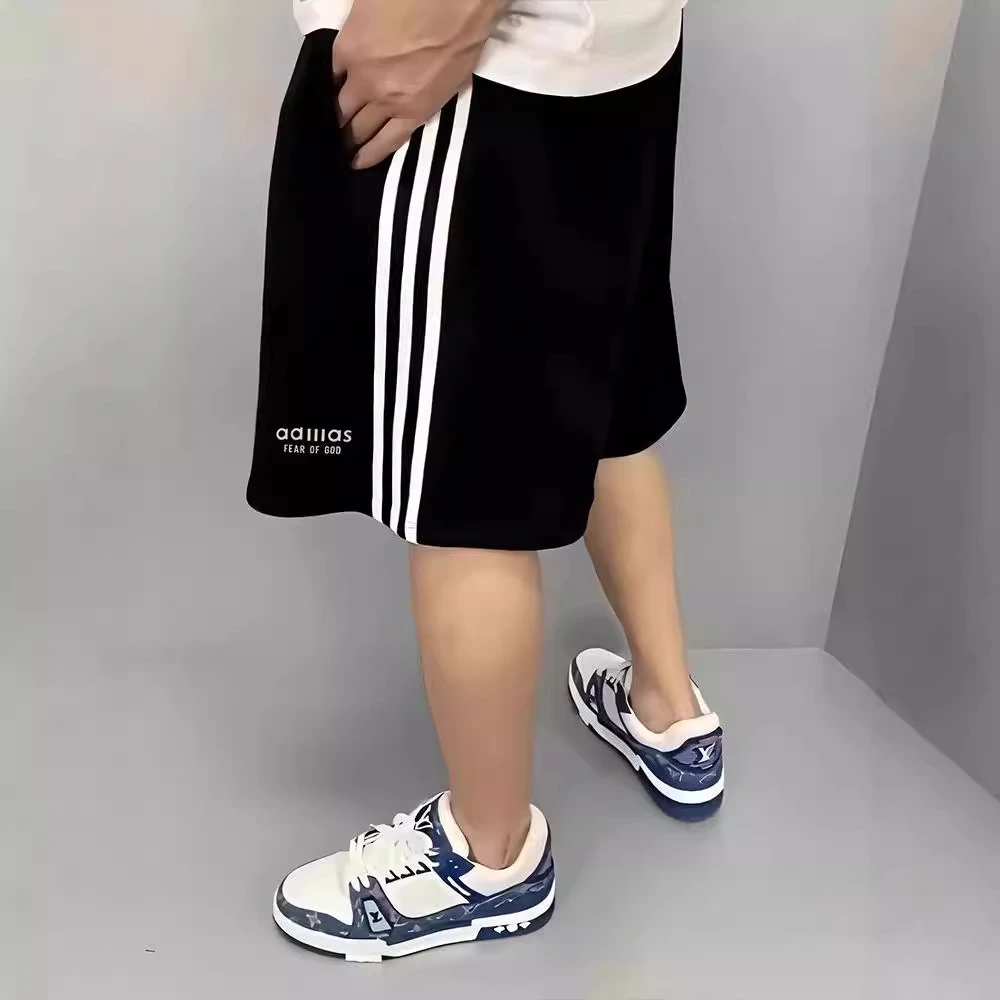 ESSENTIALS夏季新款美式潮牌联名AD三条杠短裤男女情侣款休闲百搭