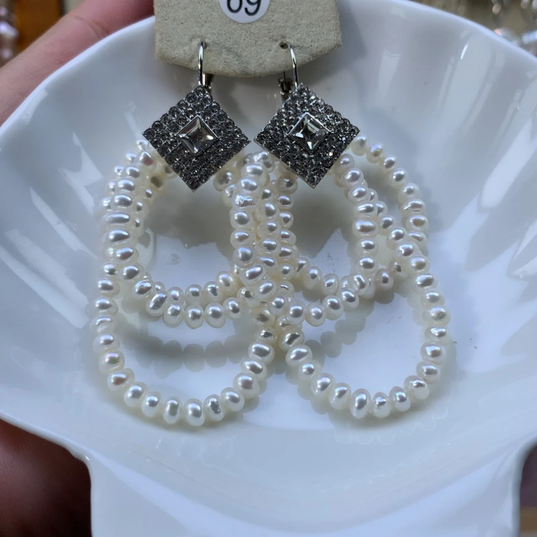 七***雪合金淡水珍珠耳环特价69号拍2个