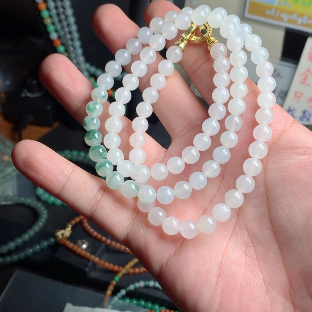 定制翡翠未镶嵌阳春白雪卡7.4特甜美