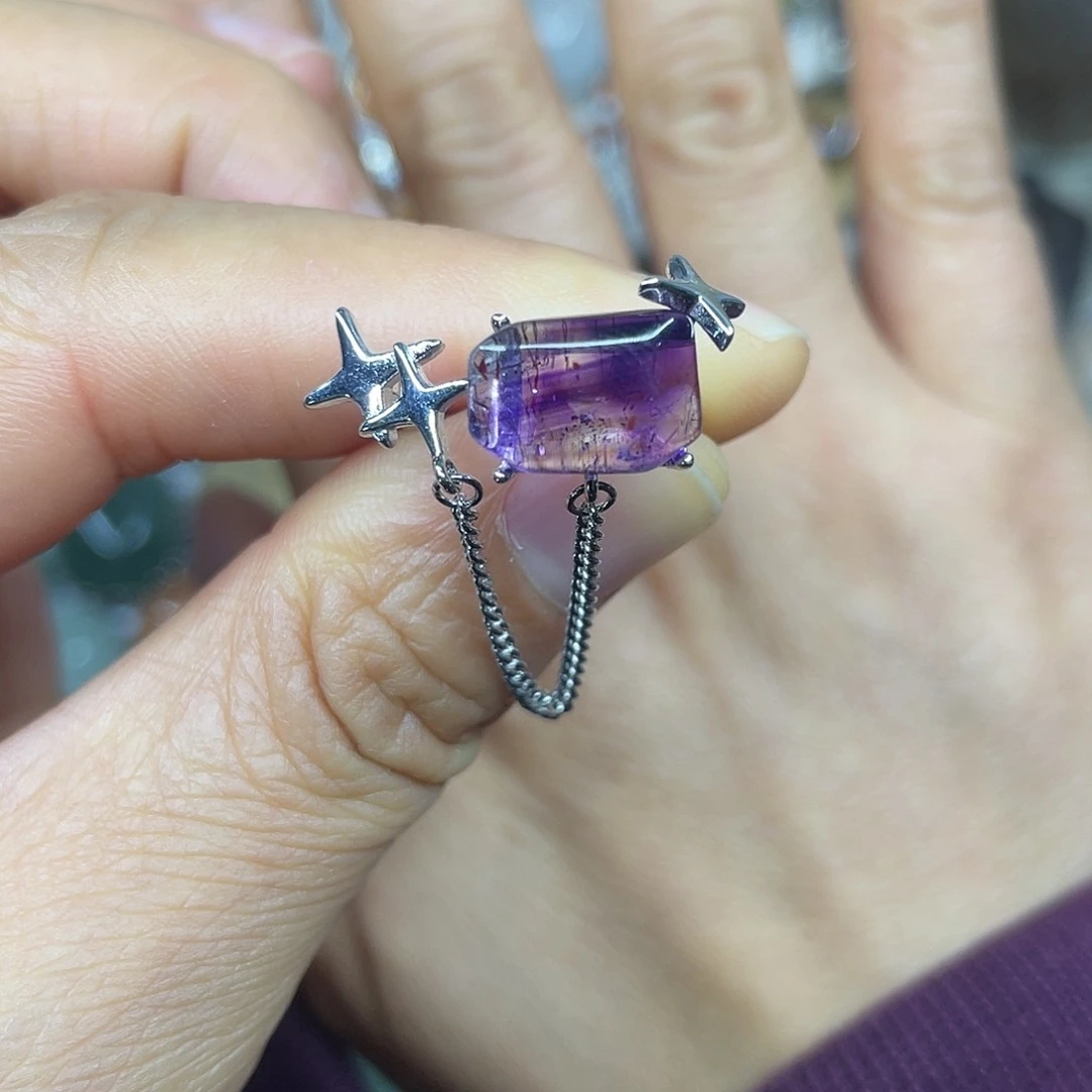 【闪购商品】银S925镶嵌珠宝半成品水晶戒指