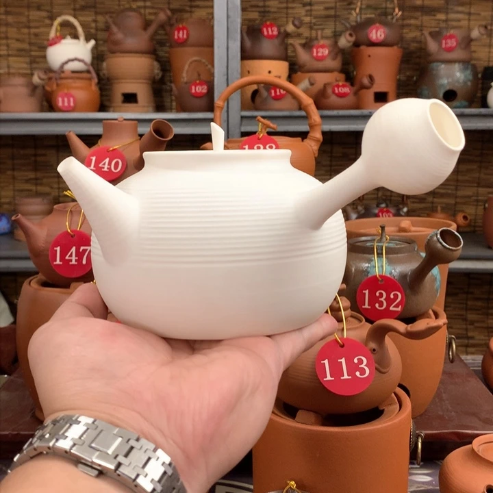 凤竹园老师白泥侧把壶850容量
