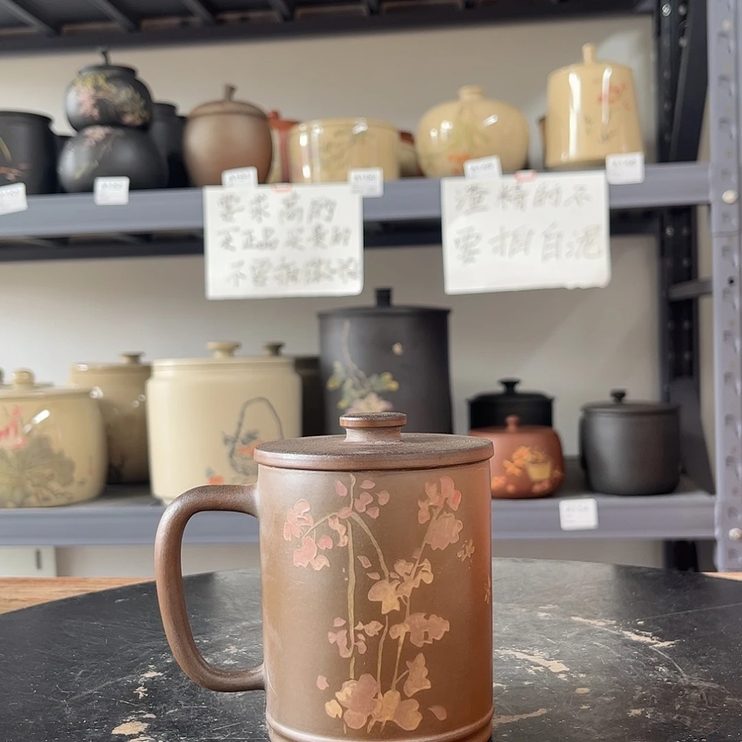 罐紫陶水杯办公杯茶杯柴烧