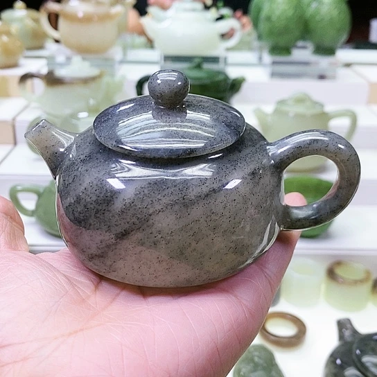 和田玉未镶嵌挂件印*茶壶