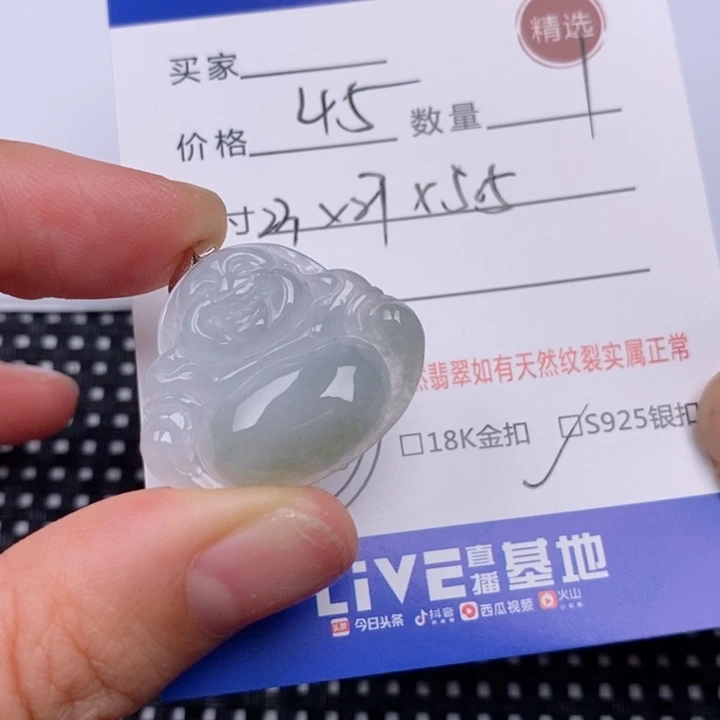 翡翠银S925镶嵌颈饰挂件