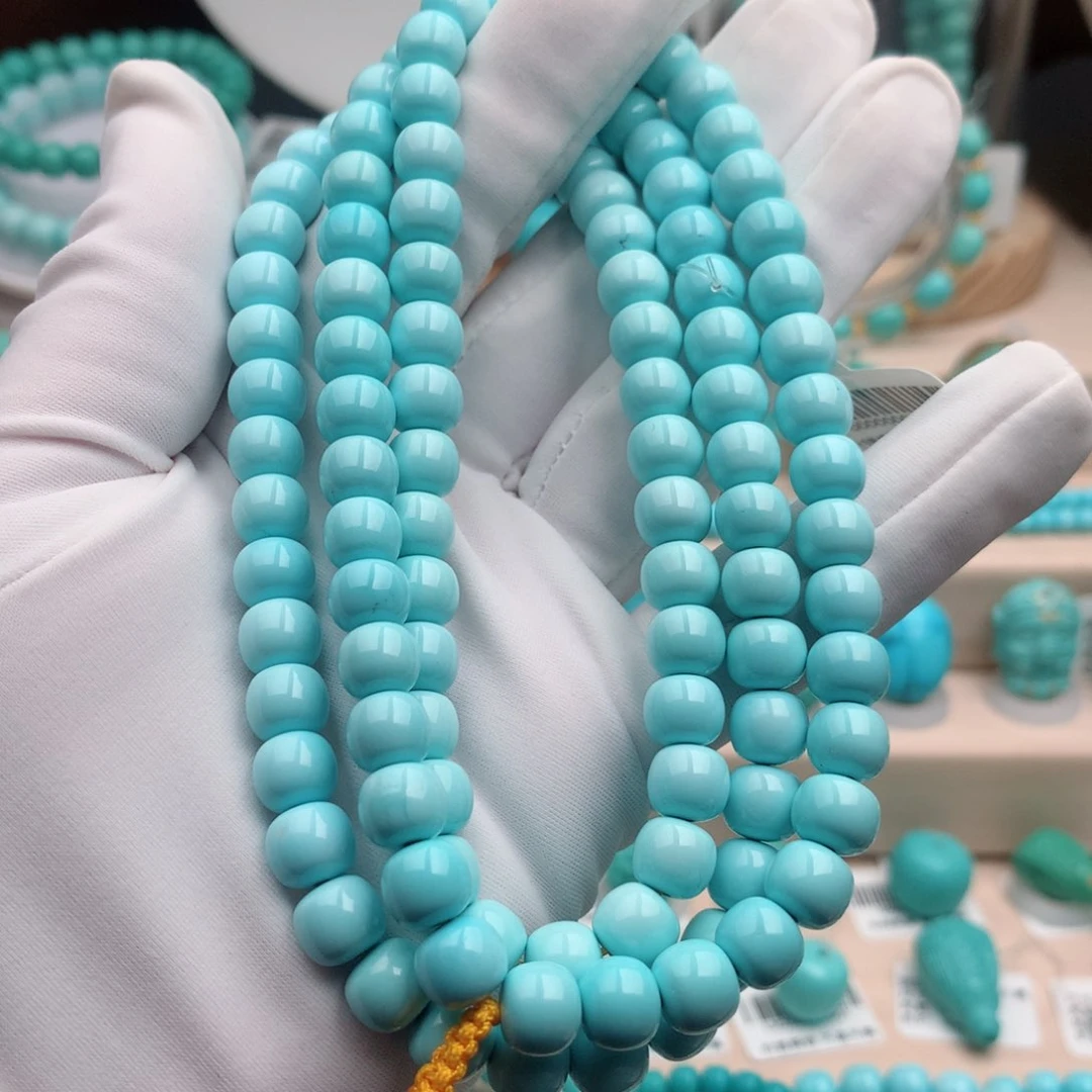 绿松石珠宝奇石未镶嵌7.8mm