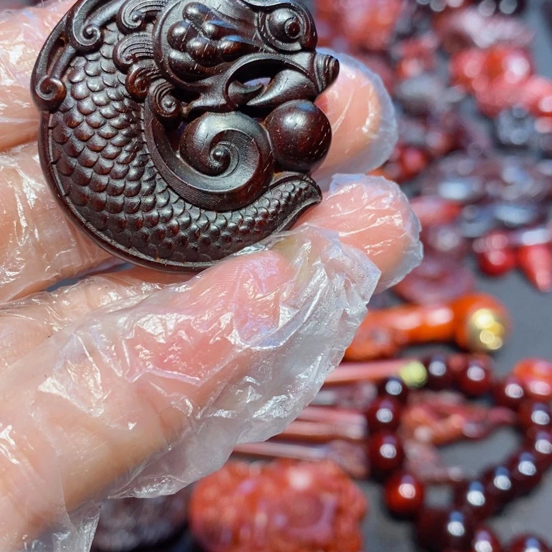 小叶紫檀把件北*印度小叶紫檀手把件