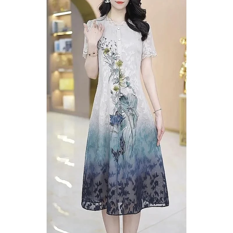 【连衣裙】2025夏季优雅新款气质时尚大气减龄收腰显瘦连衣裙