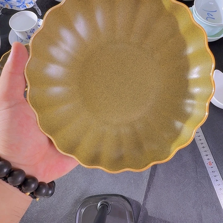 8寸菊花深盘（茶叶茉）