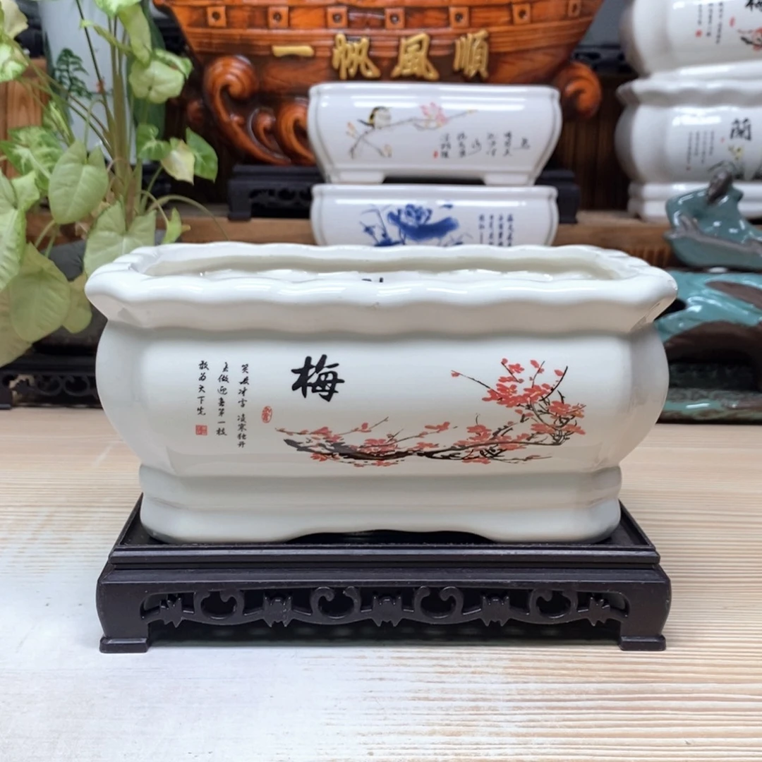 紫砂花盆陶瓷艺术花盆陶瓷