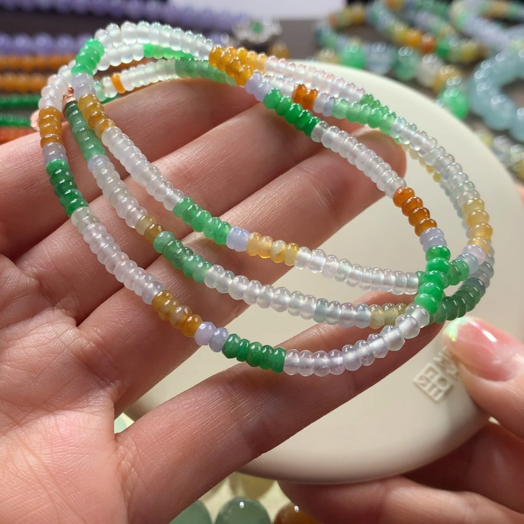 翡翠手链未镶嵌三彩算盘项链卡4