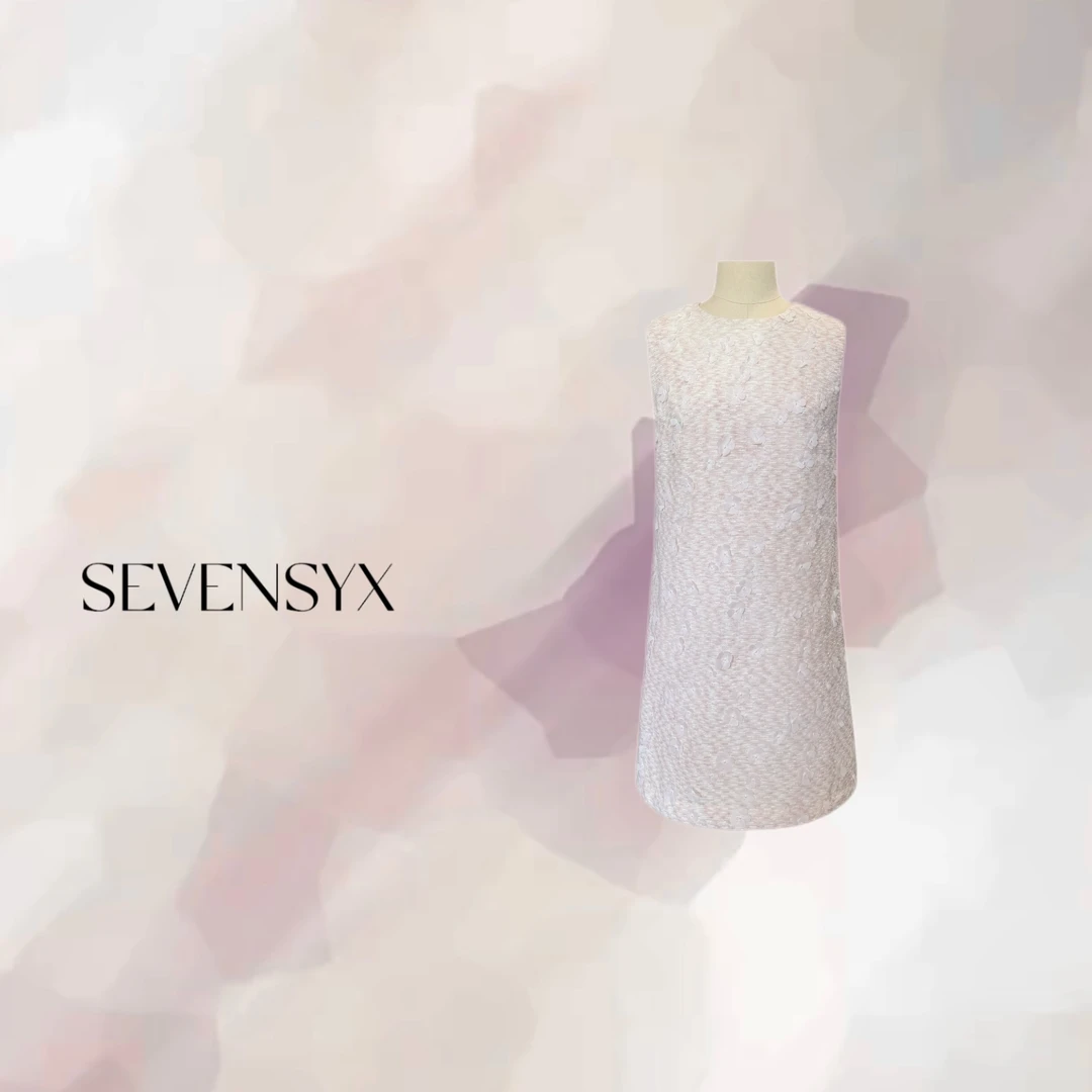 【立体小粉花】深圳欧货 原创 渐变色 立体刺绣花朵 淡粉色连衣裙