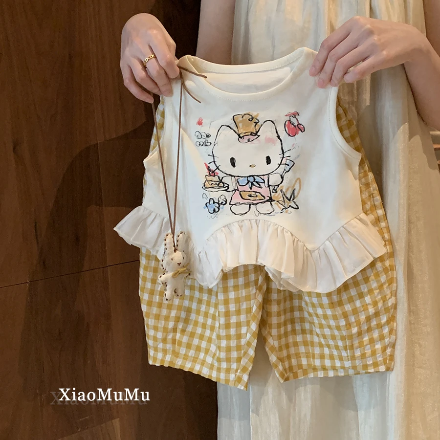 【现货】女童韩系套装休闲2025新款夏装小童背心两件套女宝宝洋气