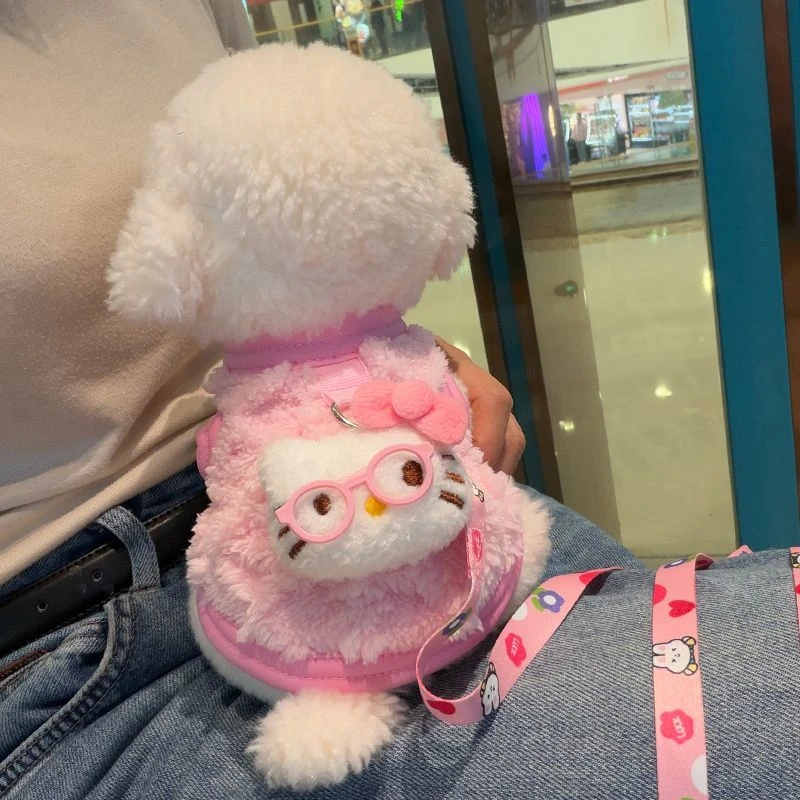 比熊小狗加绒宠物狗狗衣服小泰迪幼猫加厚保暖猫咪背心可牵引KKK