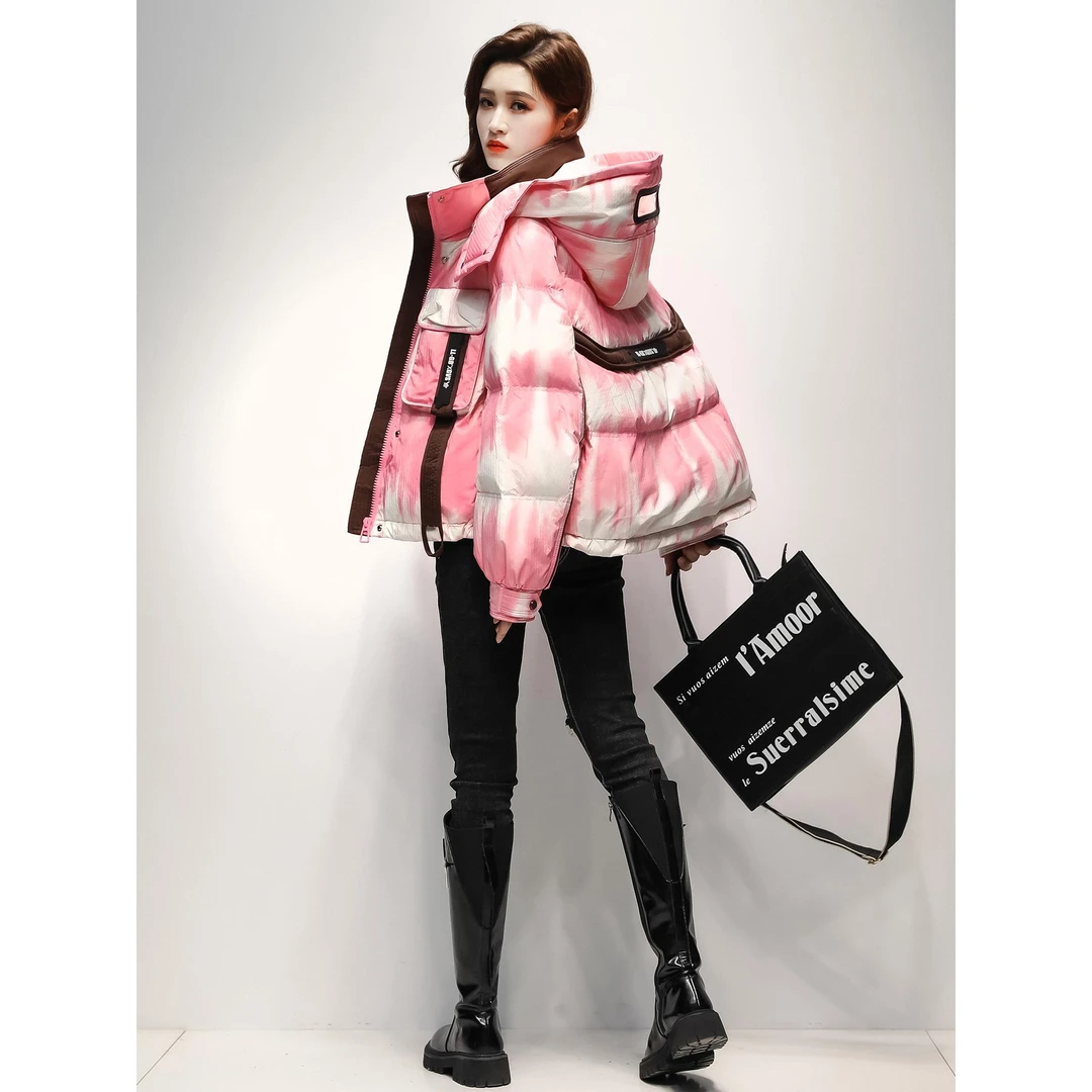 潮牌工装羽绒服女短款2025冬季装新款小个子超好看加厚派克服外套