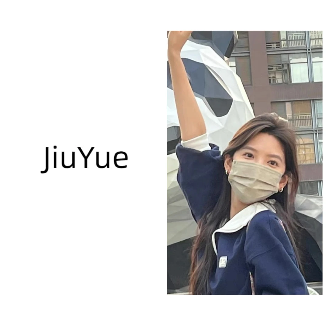 JIUYUE-现货【grove翻领半拉链卫衣】章若楠同款polo翻领半拉链卫衣