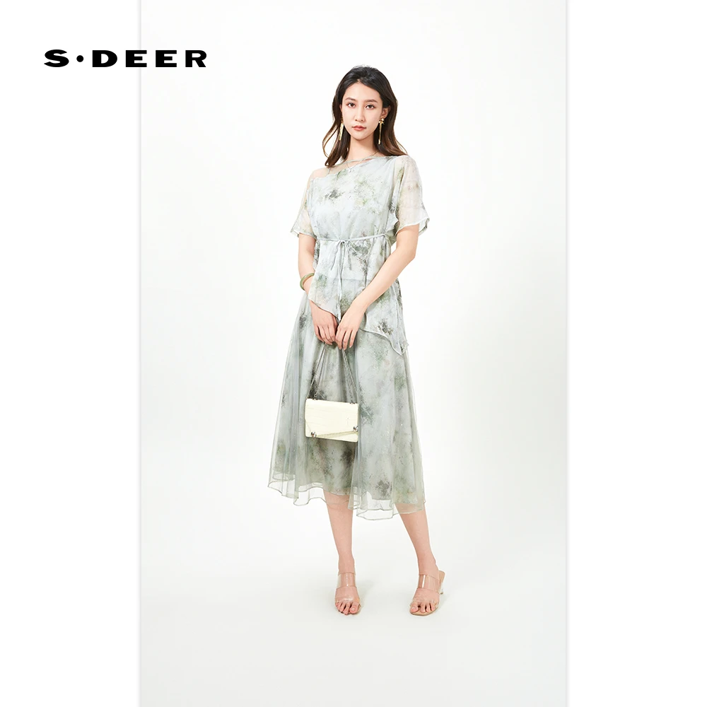 圣迪奥清凉轻奢高端气质印花显瘦夏季短袖衬衫S242Z0441