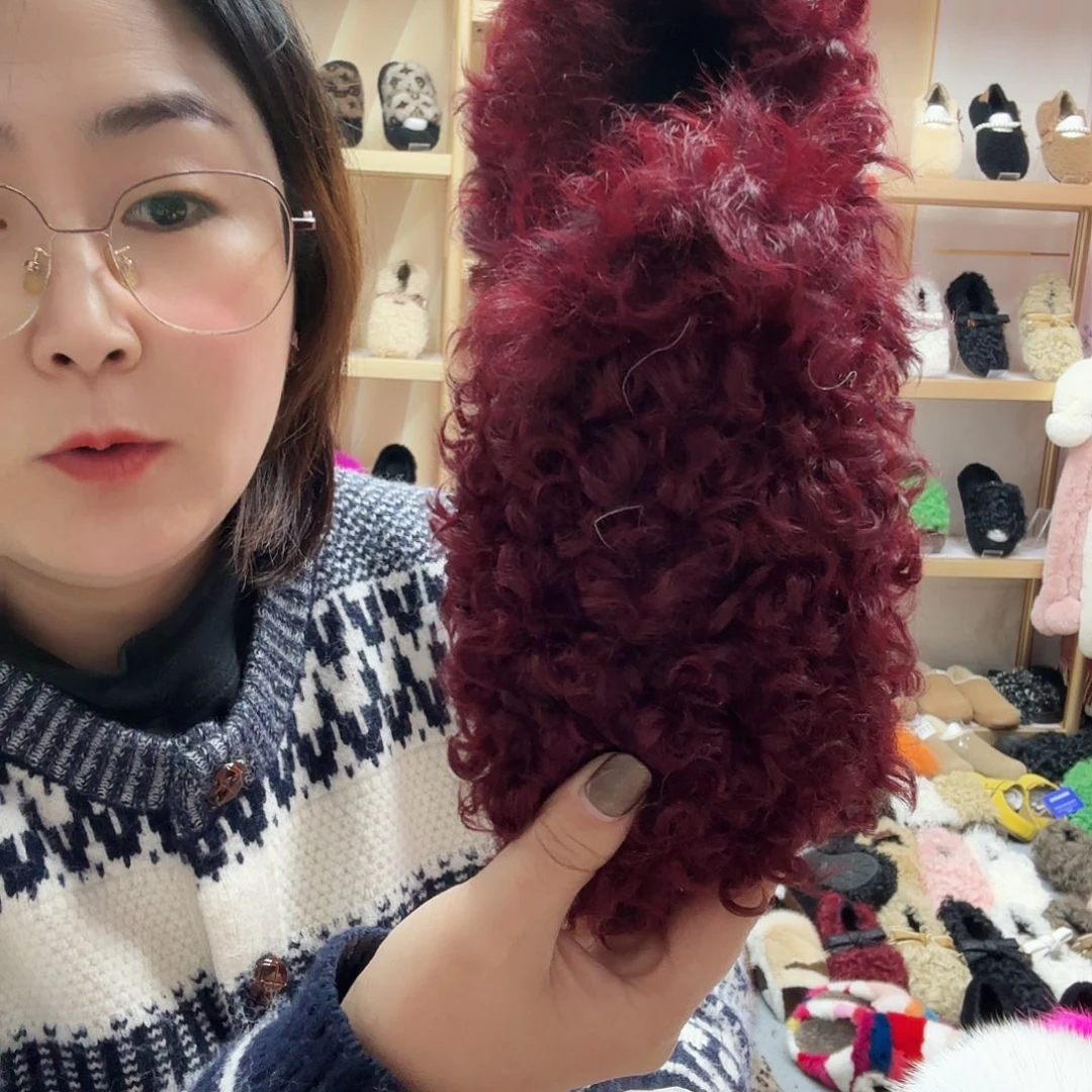 独***周套趾款羊毛酒红36码