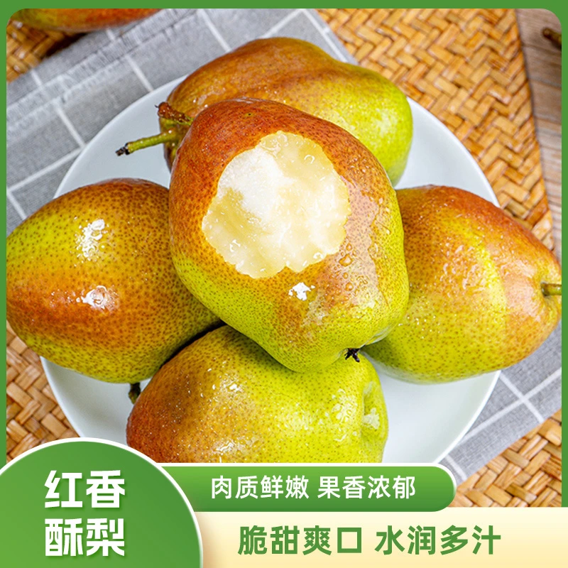 陕西红香酥梨香甜酥脆香梨现摘现发当季新鲜水果脆甜多汁包邮