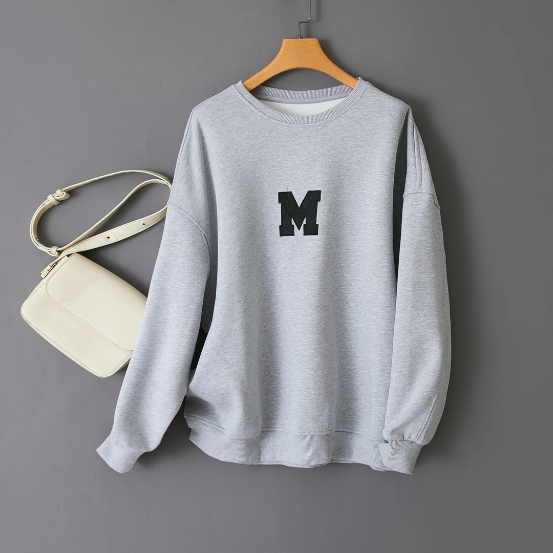 清 清 清」超舒适质感！简约又百搭~BF风休闲宽松女式卫衣L72248