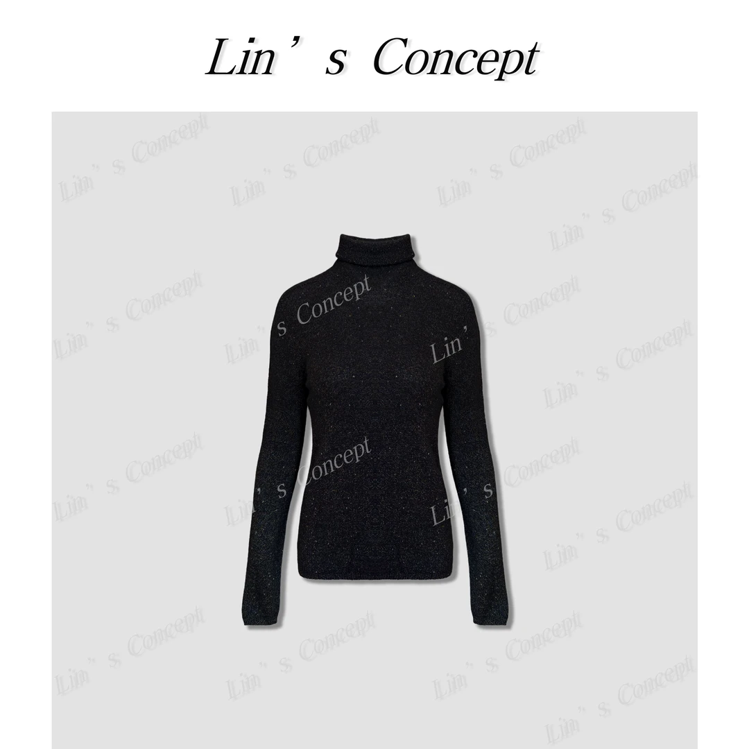 【Lin's concept】设计师款亮闪软糯高领毛针织衫 DL2404563