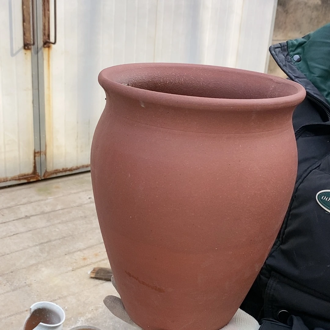 紫砂花盆瑕疵口20高26瑕疵
