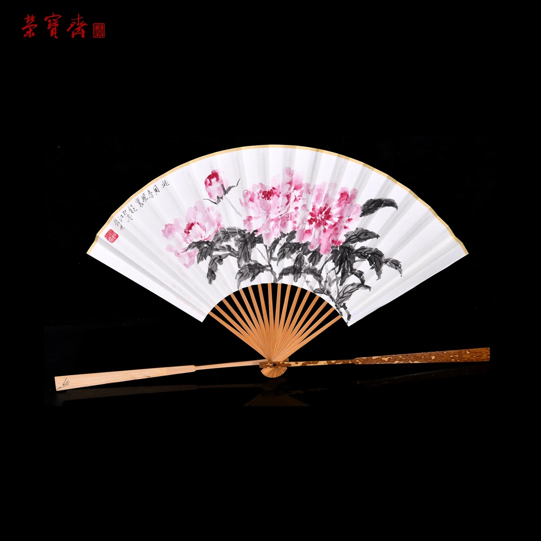 -9（RBZZX3692）《花开春风里》书画 成扇 54×18.5cm