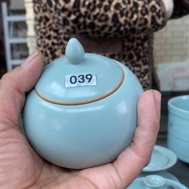 摆件橘***欢抱朴汝瓷仿古微瑕