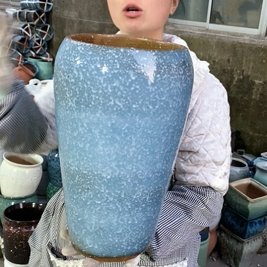 紫砂花盆瑕疵口20高38