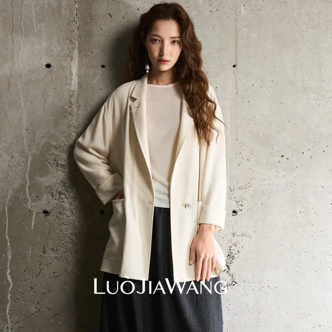100%桑蚕丝简约时髦纹理百搭休闲西装外套LUOJIAWANG【自在西装】