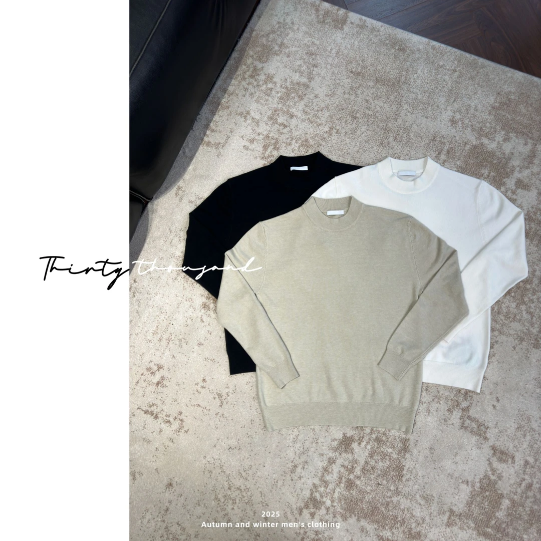 SWSTUDIO秋冬绵羊毛莱赛尔纯色基础打底亲肤保暖百搭针织长袖T恤