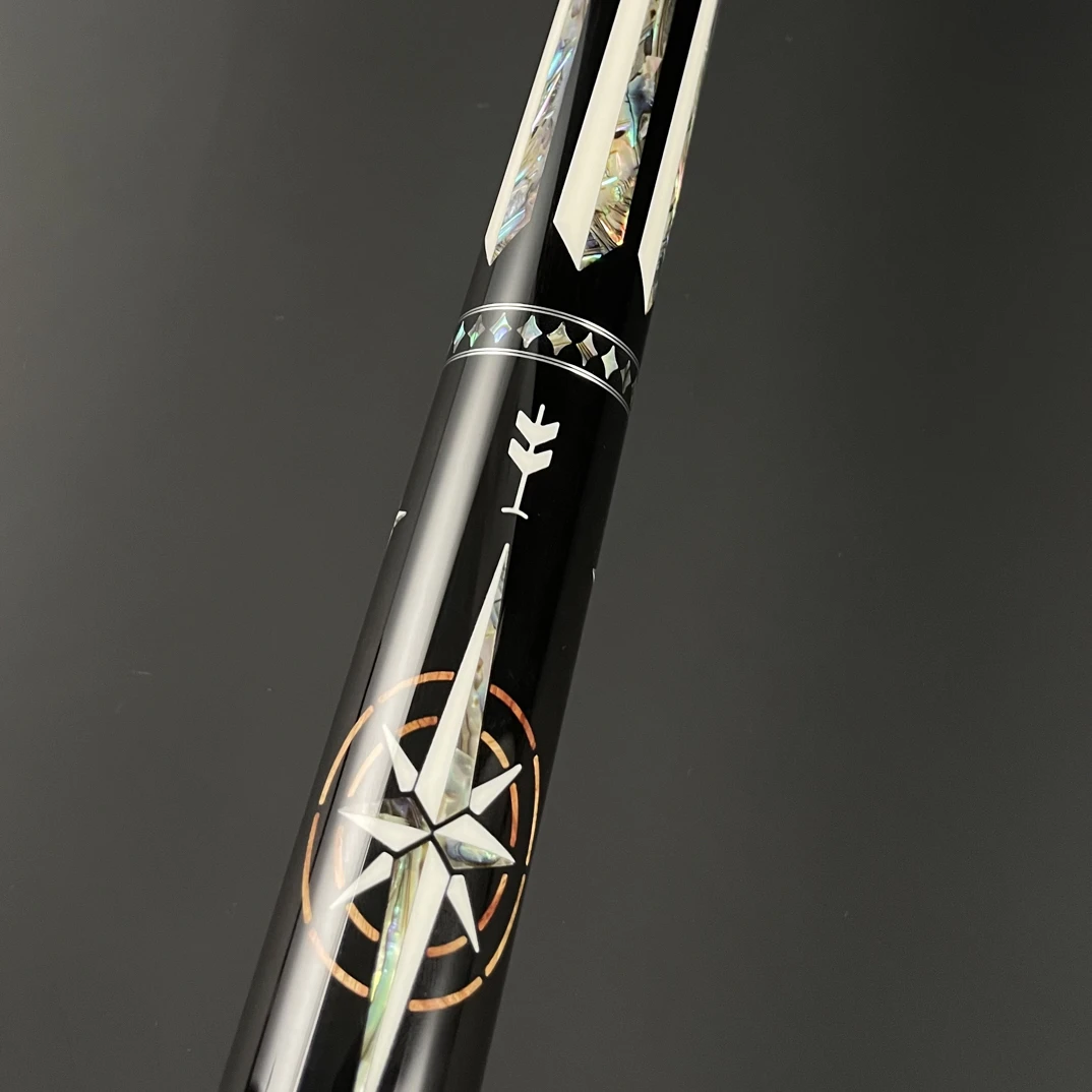 全新李斯北极星到货，指南针系列鲍鱼贝满镶嵌李斯中式八球台球杆