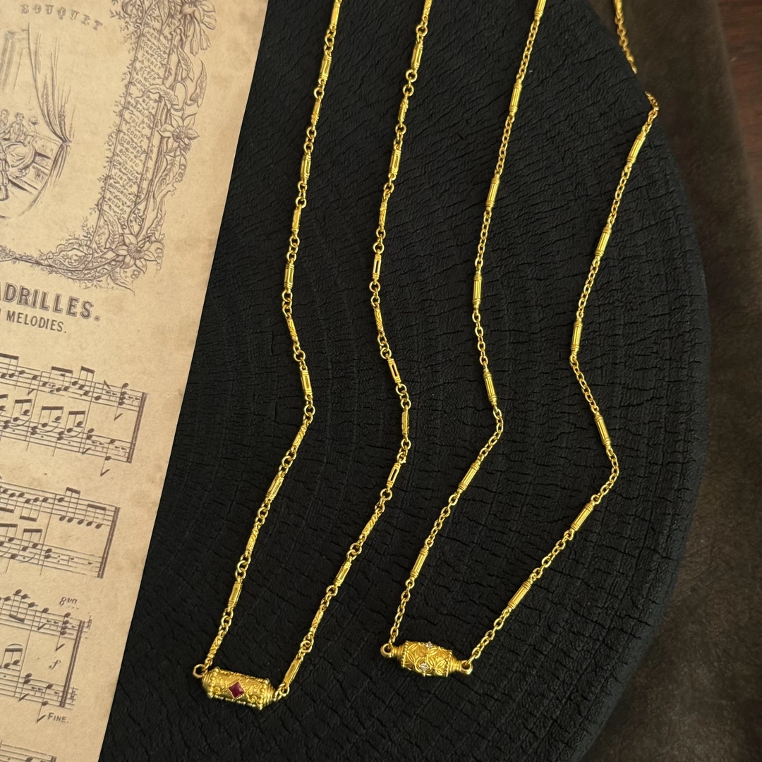 【金娜娜】时来运转项链 足金999 细工造办处 手工黄金 转运筒镶嵌