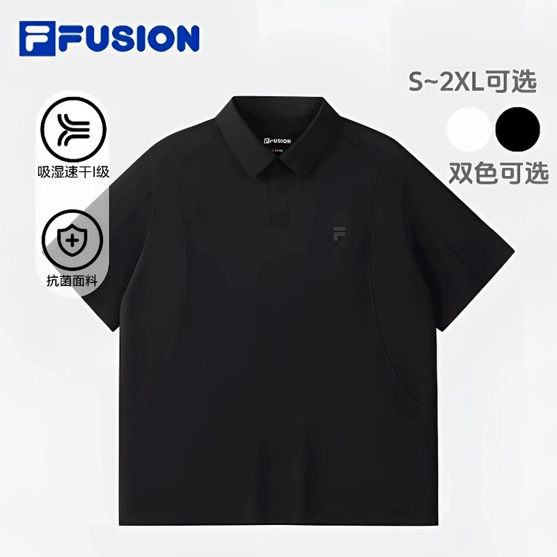 FILA FUSION潮牌夏男装速干polo短袖抗菌休闲宽松t恤T11M531103F