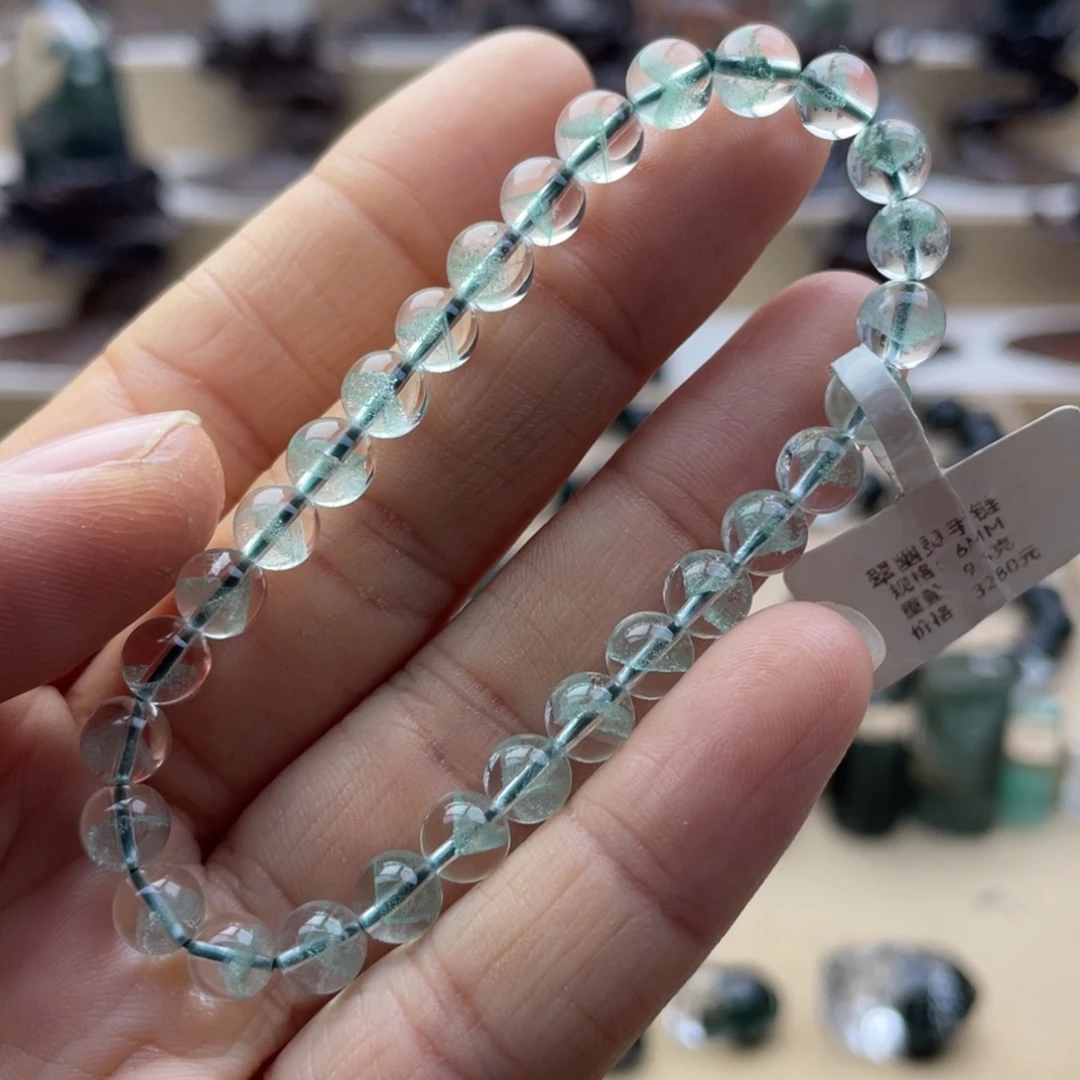 未镶嵌水晶手链翠幽灵金字塔手串