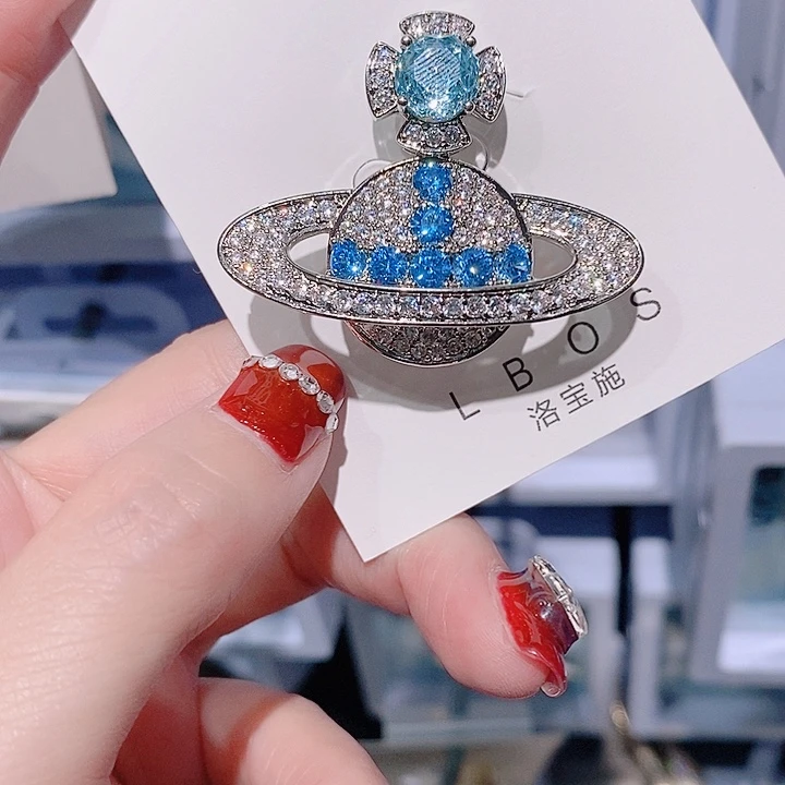 锆石铜合金星球胸针