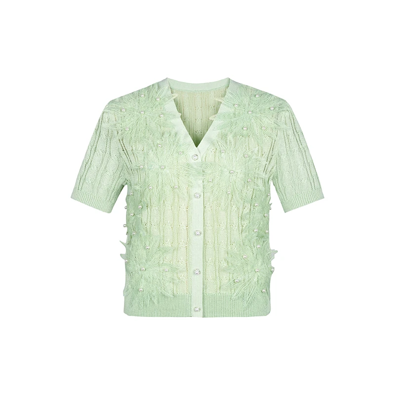 【直播专享】商场同款夏季新品手工缝制花蕊针织衫NDY4B42760