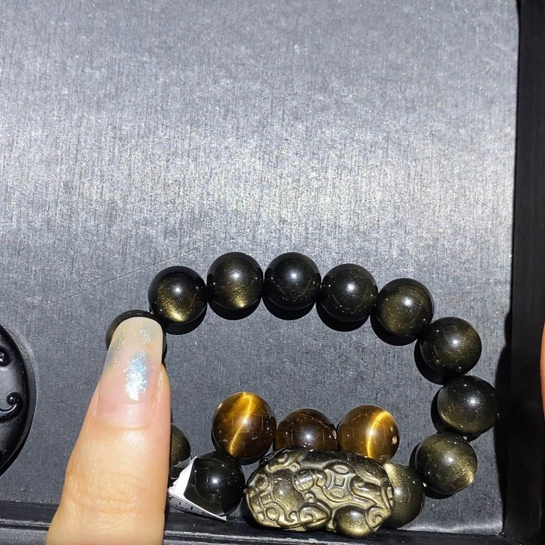 只***ᵔ黑曜岩未镶嵌手链