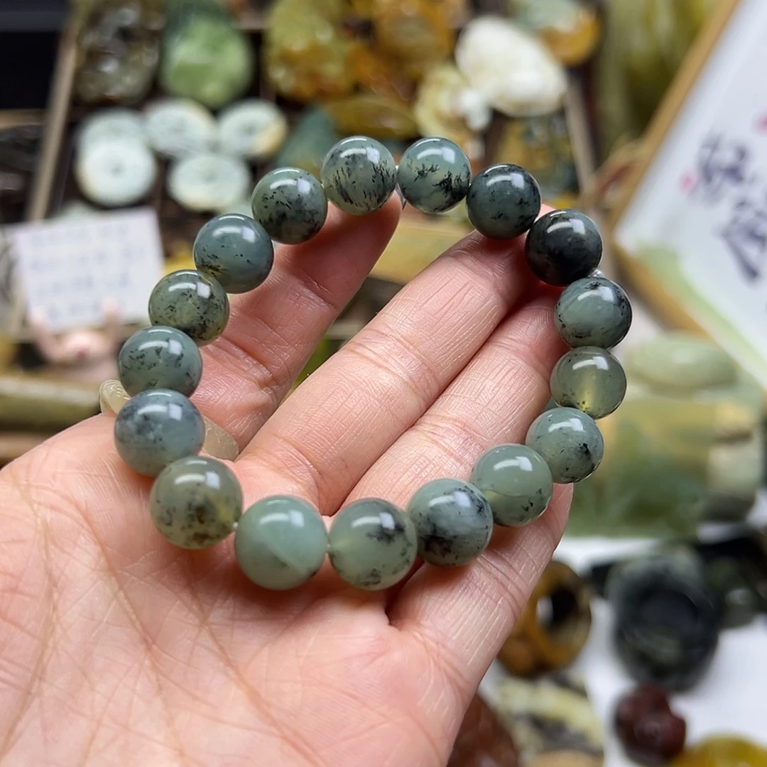 未镶嵌岫玉颈饰花玉兰磨卡12