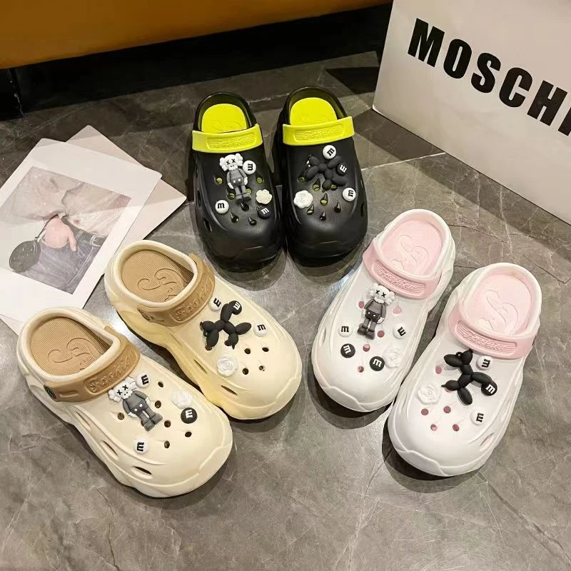 时尚洞洞鞋女款新款爆款夏季防滑EVA防臭情侣凉拖鞋厚底