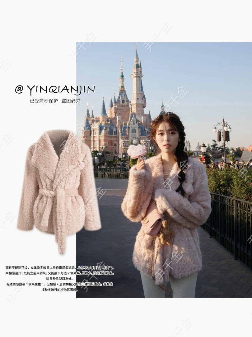 *尹千金*【大小姐】皮毛一体仿皮草外套御寒up软软的很贴心～W257606