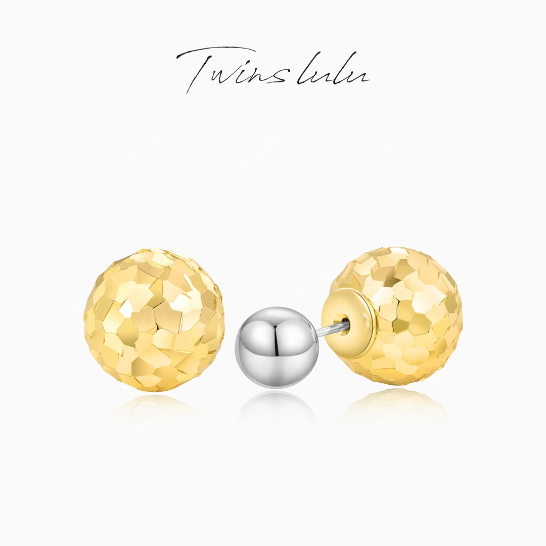 TWINS LULU 镀K金【碎冰球】轻奢小众INS风肌理感圆球耳环TSL2977