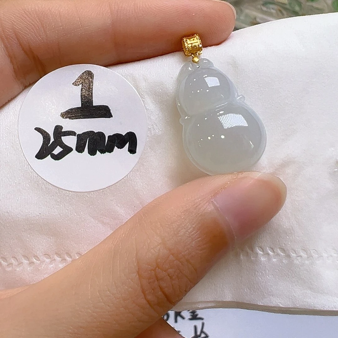 翡翠18K金镶嵌吊坠(不含链)翡翠